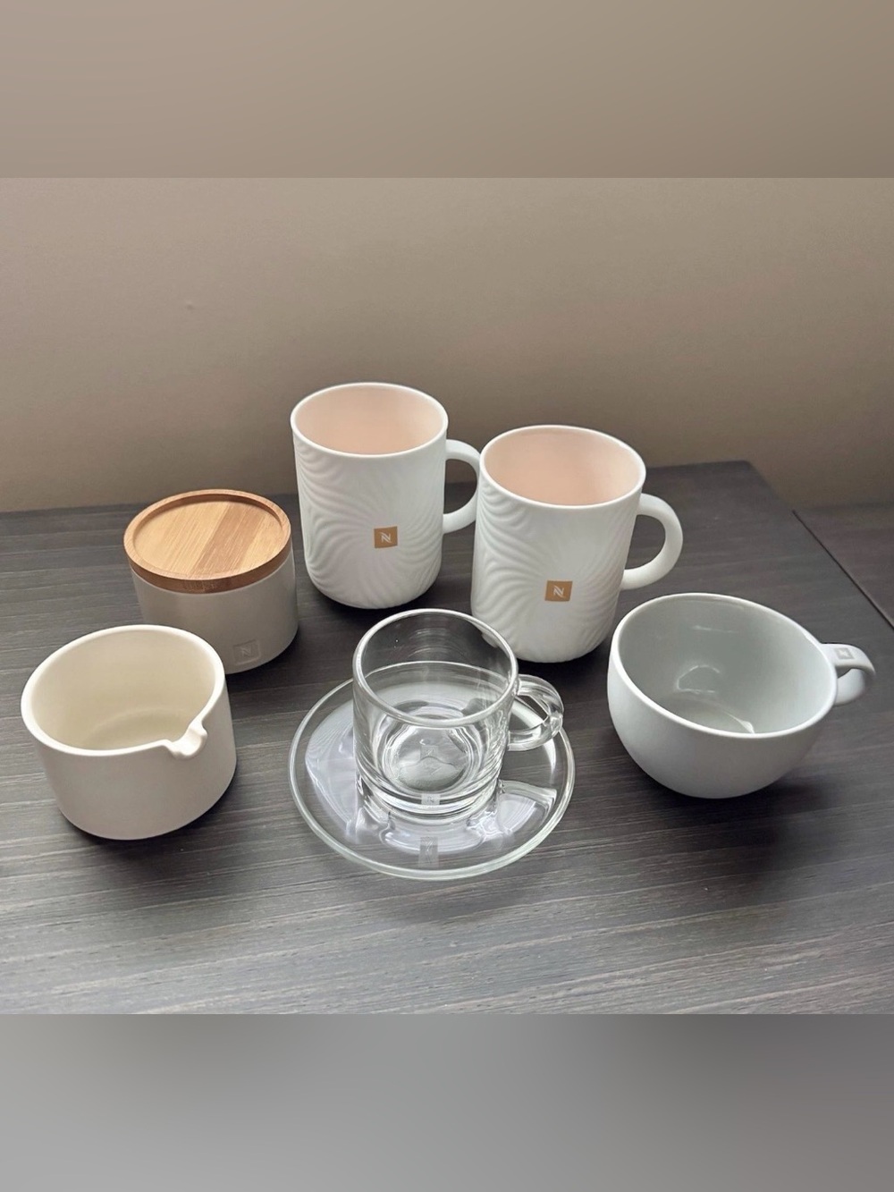 Nespresso Porcelain Mugs, Glass Espresso Cup, Saucer Plate, And Bundle Set